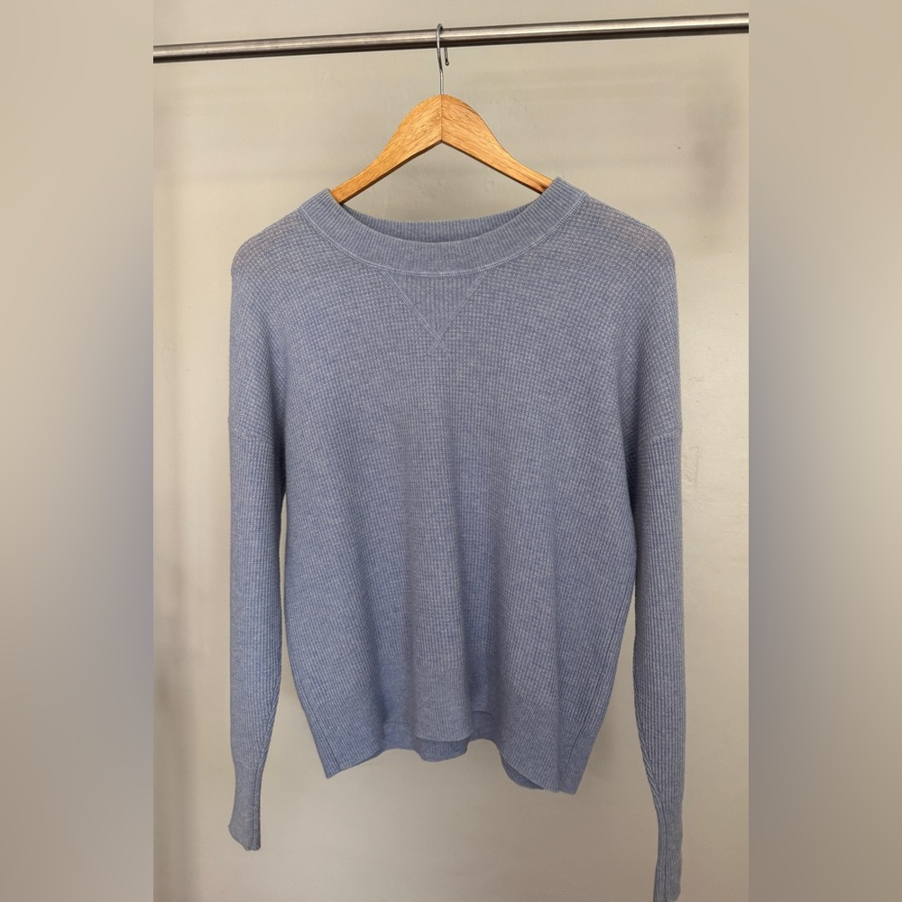 Madewell: Cashmere Sweatshirt in Heather Perri Blue (Size S)